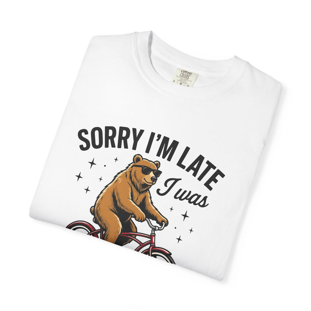 Bear Cycling T-Shirt Funny Creatures Gift Women Funny Cartoon T-Shirt Bear T-Shirt Humor Fan Cartoonish T-Shirt Animal Graphic Classic Cool Glasses