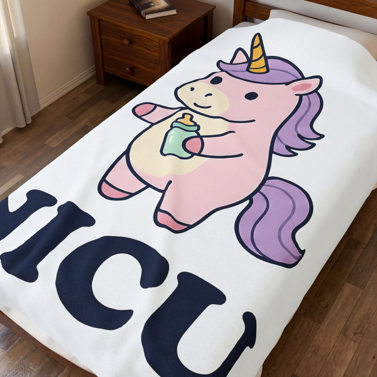 Baby Unicorn Blanket NICU Nurse Clinic Gift Women Adorable Blanket Unicorn Blanket Nurse Practitioner Enthusiast Cute Blanket Medical Graphic