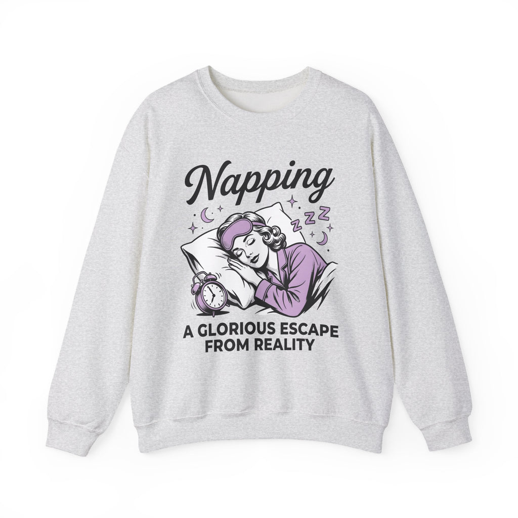 Sleeping Girl Sweatshirt Funny Bedtime Gift Women Antique Sweatshirt Slumbering Girl Sweatshirt Humor Fan Vintage Sweatshirt Sleep Graphic Classic Clock Sweatshirt