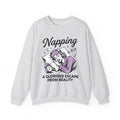 Sleeping Girl Sweatshirt Funny Bedtime Gift Women Antique Sweatshirt Slumbering Girl Sweatshirt Humor Fan Vintage Sweatshirt Sleep Graphic Classic Clock Sweatshirt