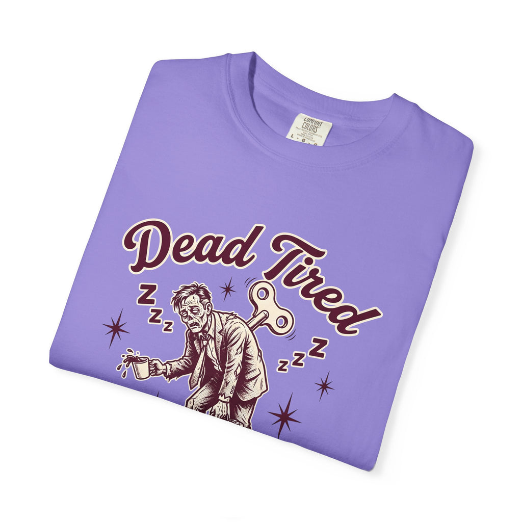 Zombie Executive T-Shirt Halloween Workspace Gift Women Hand Drawn T-Shirt Undead Executive T-Shirt Horror Fan Creepy Illustration Graphic T-Shirt