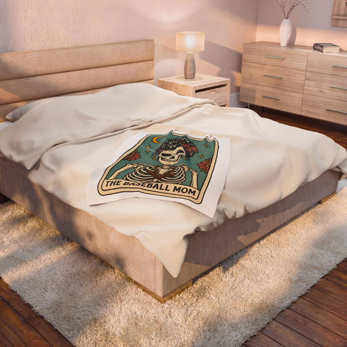 Skeleton Mother Blanket Moms Games Gift Women Body Art Blanket Skeleton Blanket Mom Fan Tattooed Blanket Gaming Graphic Classic Baseball Sticks