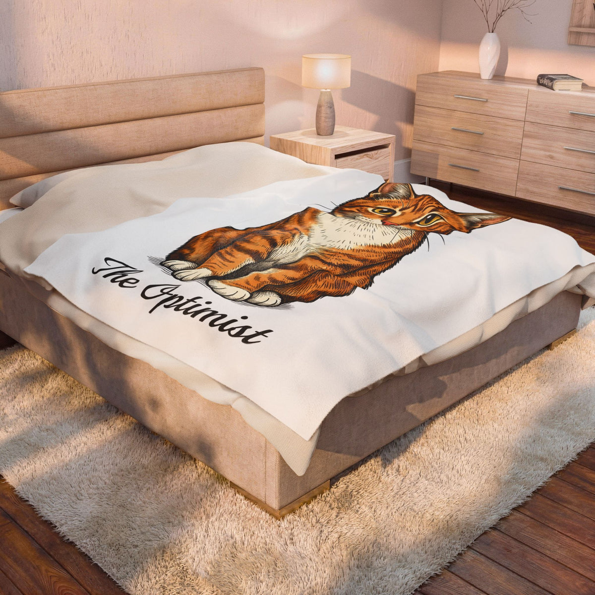 Ginger Cat Blanket Cat Companion Gift Women Outline Blanket Cat Blanket Feline Fan Simple Blanket Friendship Graphic Minimalist Kitty Portrait