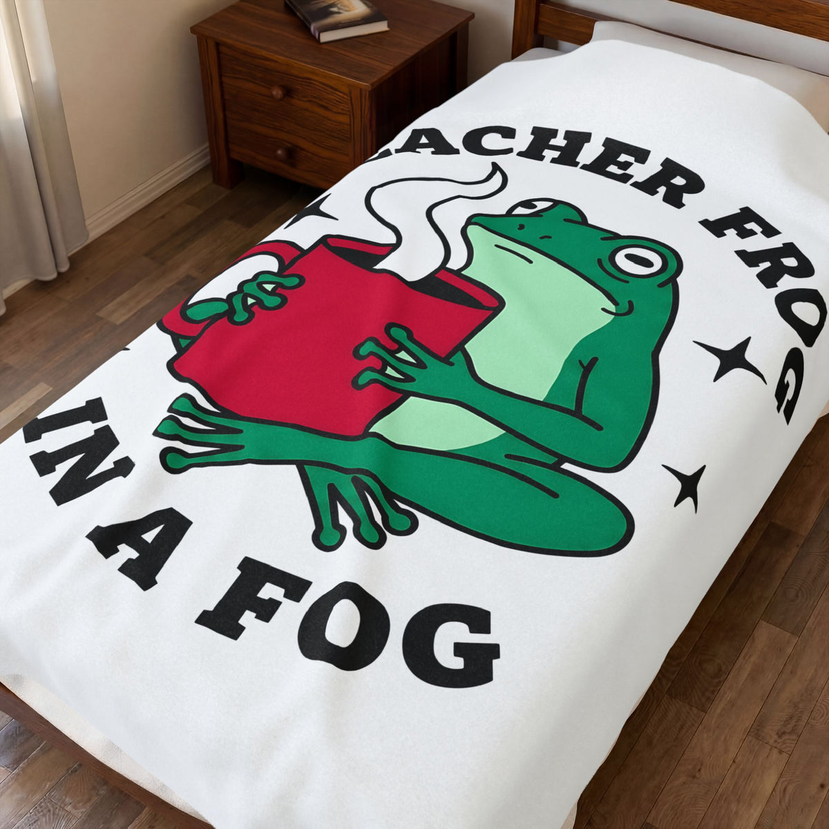 Frog Coffee Cup Blanket Teachers Latte Gift Women Kawaii Blanket Coffee Blanket Blanket Educator Enthusiast Coffee Blanket Cappuccino Graphic Classic