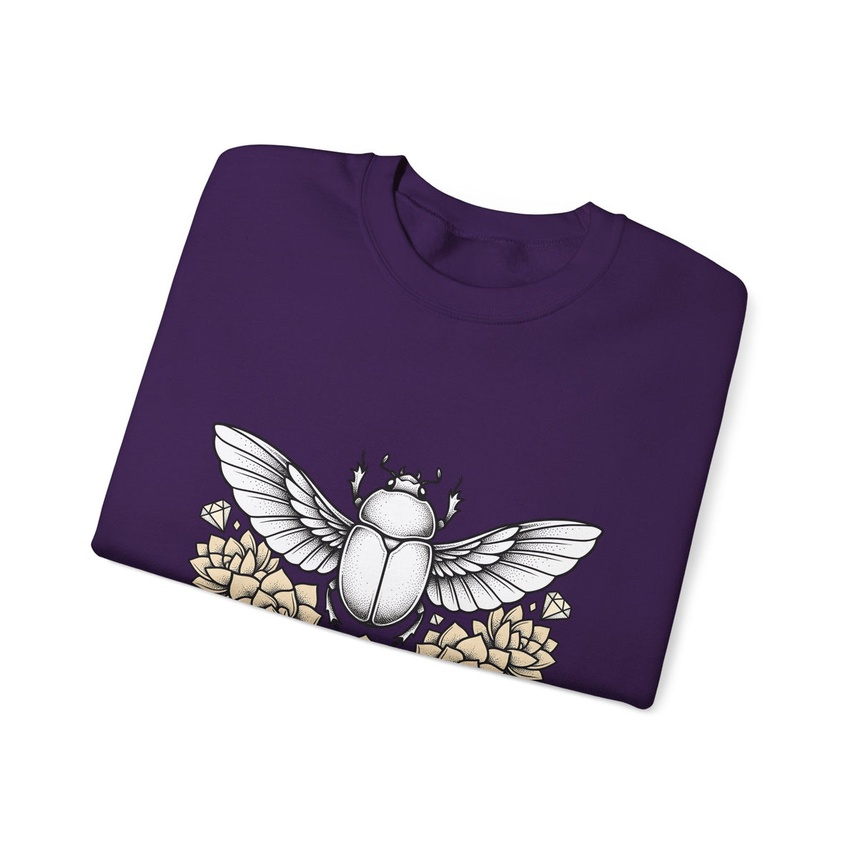 Scarab Bug Sweatshirt Boho Chic Wildlife Gift Women Sketch Sweatshirt Beetle Sweatshirt Hippie Fan Hand Drawn Sweatshirt Wildlife Graphic Modern Cactus Flowers