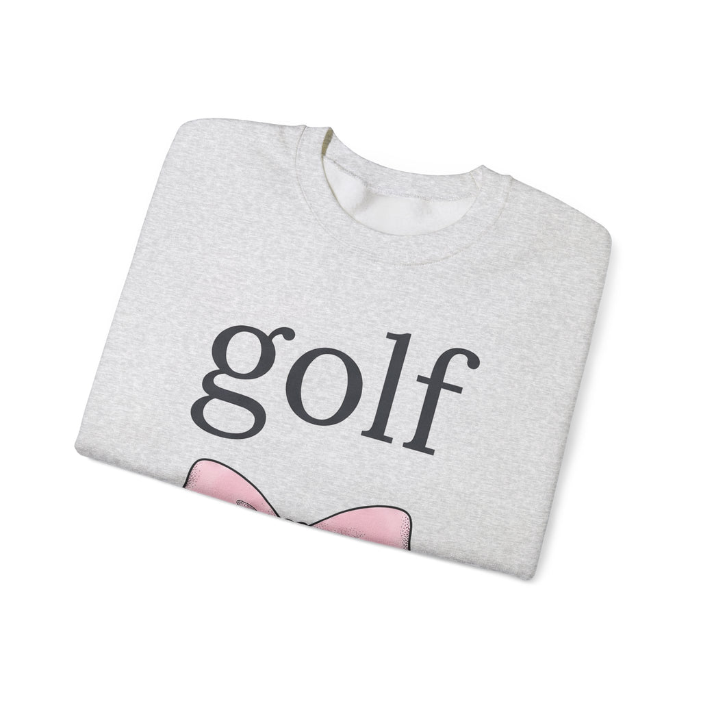 Magenta Bow Sweatshirt Golf Vibe Gift Women Contemporary Sweatshirt Bow Tie Sweatshirt Golfer Fan Modern Sweatshirt Atmosphere Graphic Doodle Strip Sweatshirt