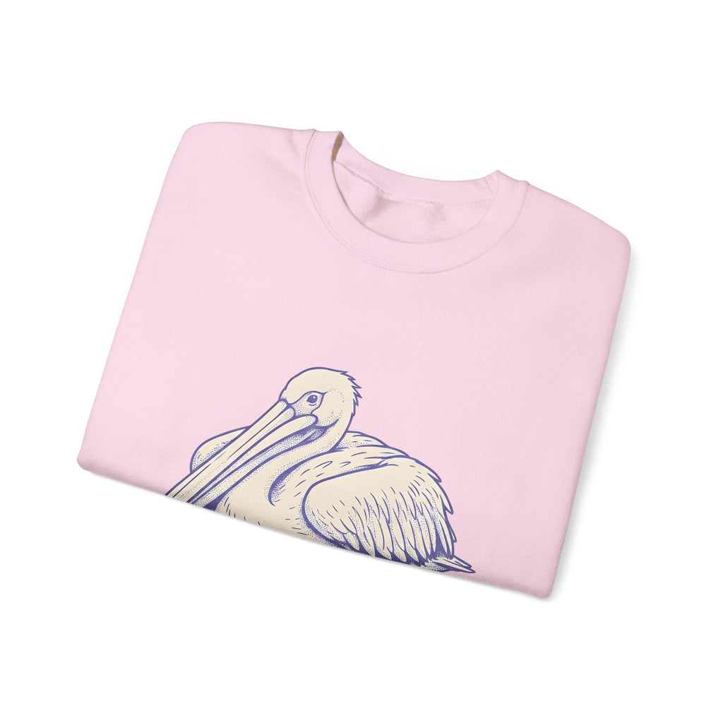 Pelican Bird Sweatshirt Funny Fauna Gift Women Cartoon Sweatshirt Pouchbill Sweatshirt Humor Fan Comic Sweatshirt Wildlife Graphic Hand Drawn Creature Art