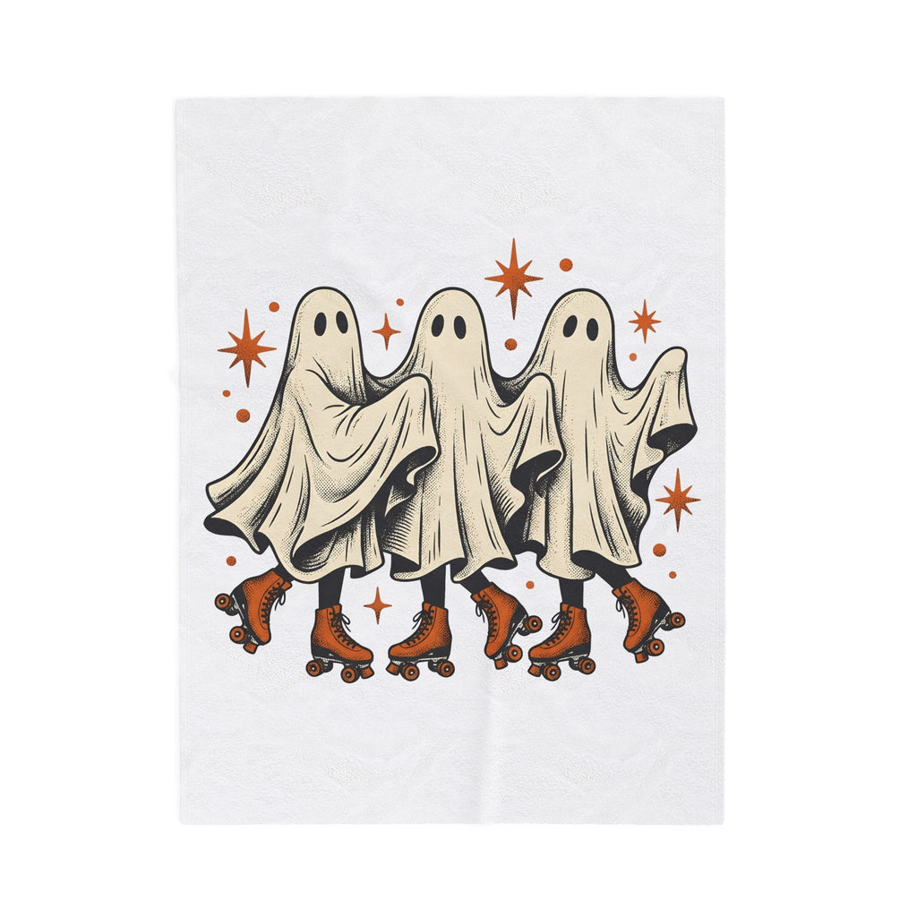 Apparition Skate Blanket Halloween Rollerblade Gift Women Hand Drawn Blanket Skateboard Blanket Spooky Fan Hand Drawn Blanket Inline Skate Graphic