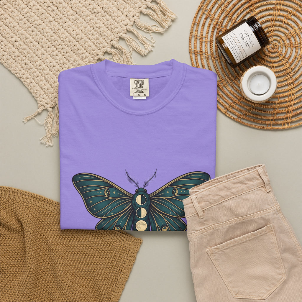 Luna Butterfly T-Shirt Boho Chic Astrology Gift Women Mystical T-Shirt Butterfly T-Shirt Bohemian Enthusiast Magical T-Shirt Zodiac Graphic Retro