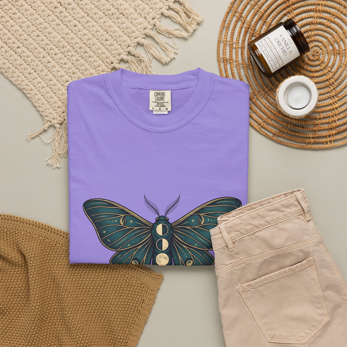 Luna Butterfly T-Shirt Boho Chic Astrology Gift Women Mystical T-Shirt Butterfly T-Shirt Bohemian Enthusiast Magical T-Shirt Zodiac Graphic Retro