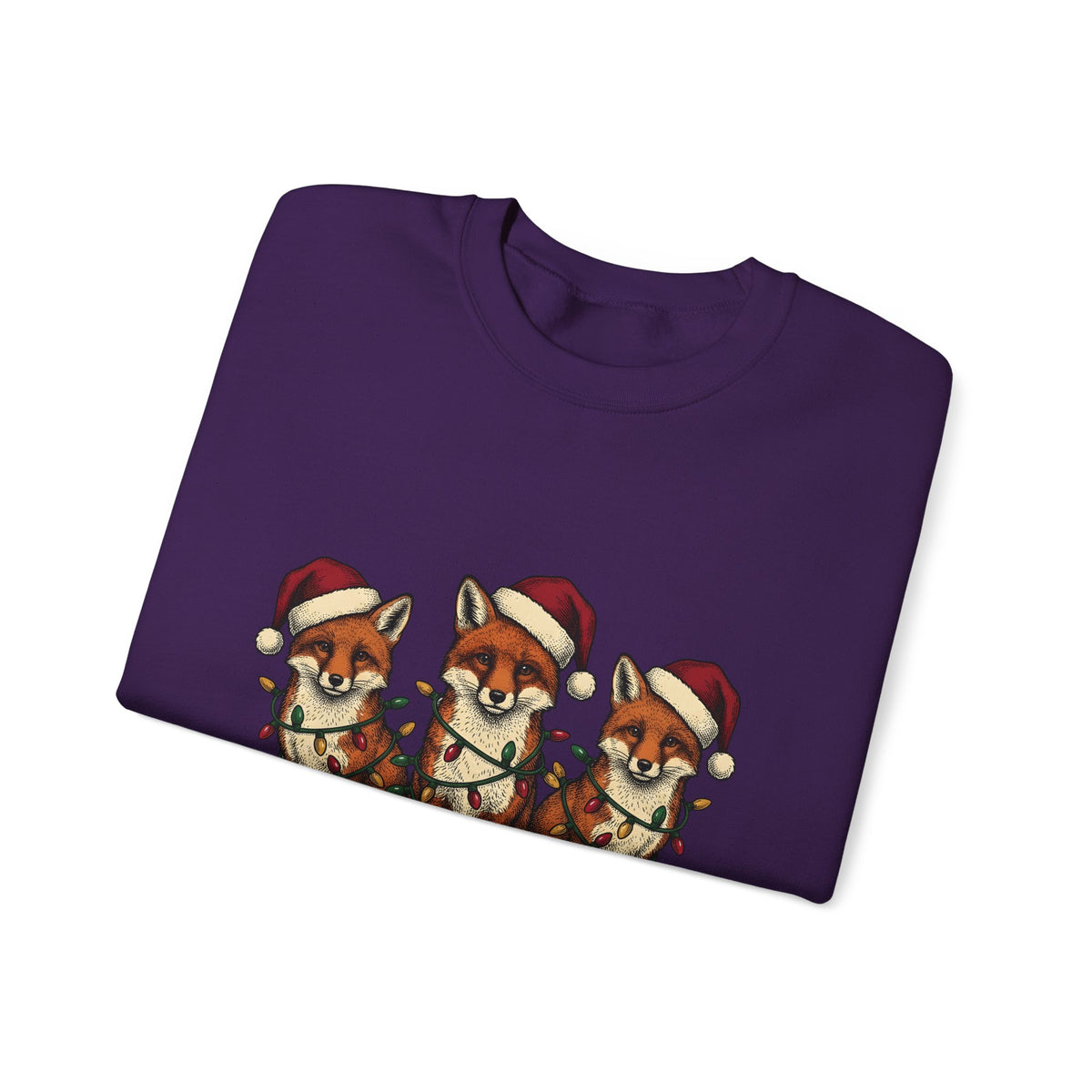 Fox Pack Sweatshirt Christmas Critters Gift Women Cartoon Sweatshirt Foxes Sweatshirt