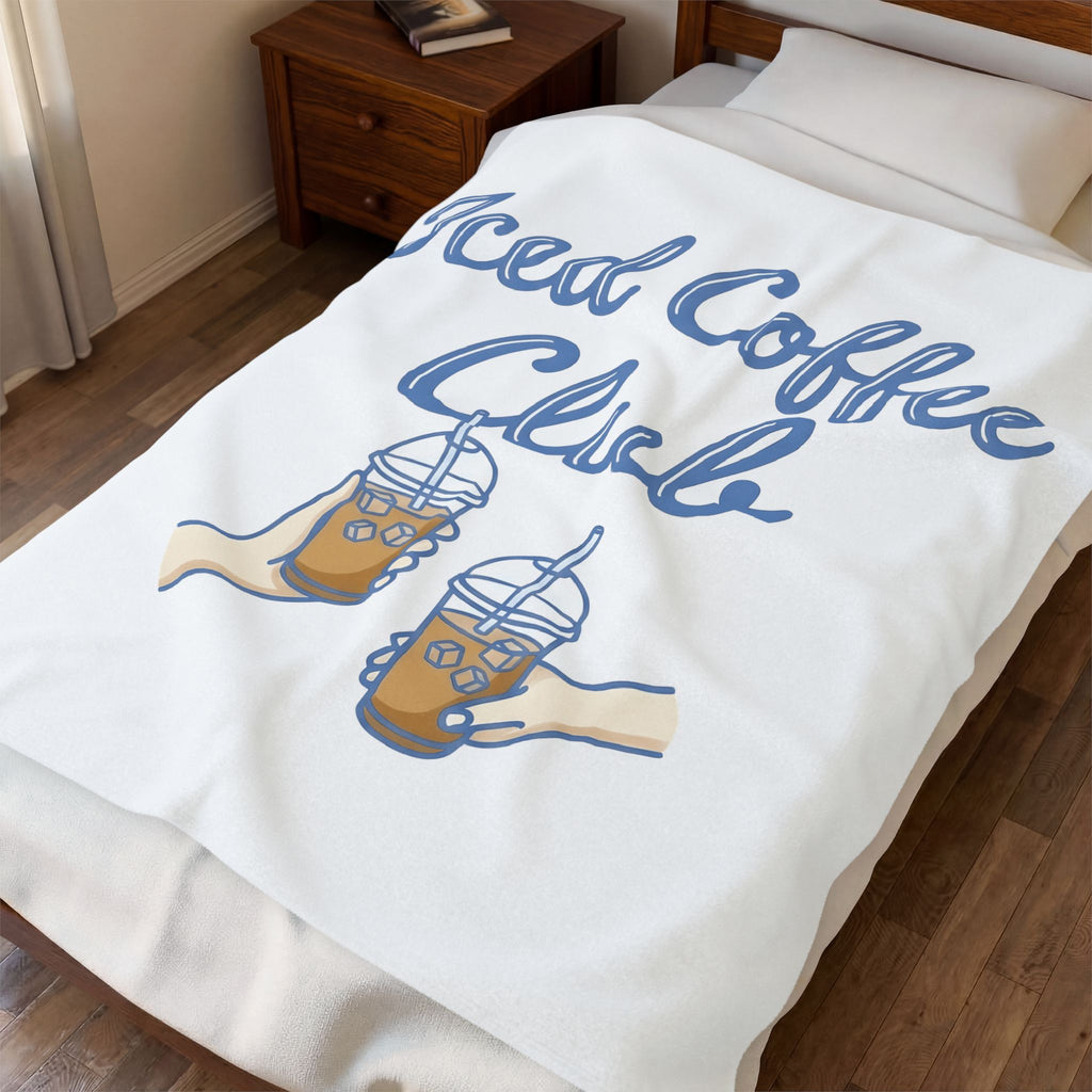 Iced Latte Glass Blanket Coffee Cuisine Gift Women Fun Blanket Glassware Blanket Coffee Fan Java Graphic Illustration Clean Fingers Blanket