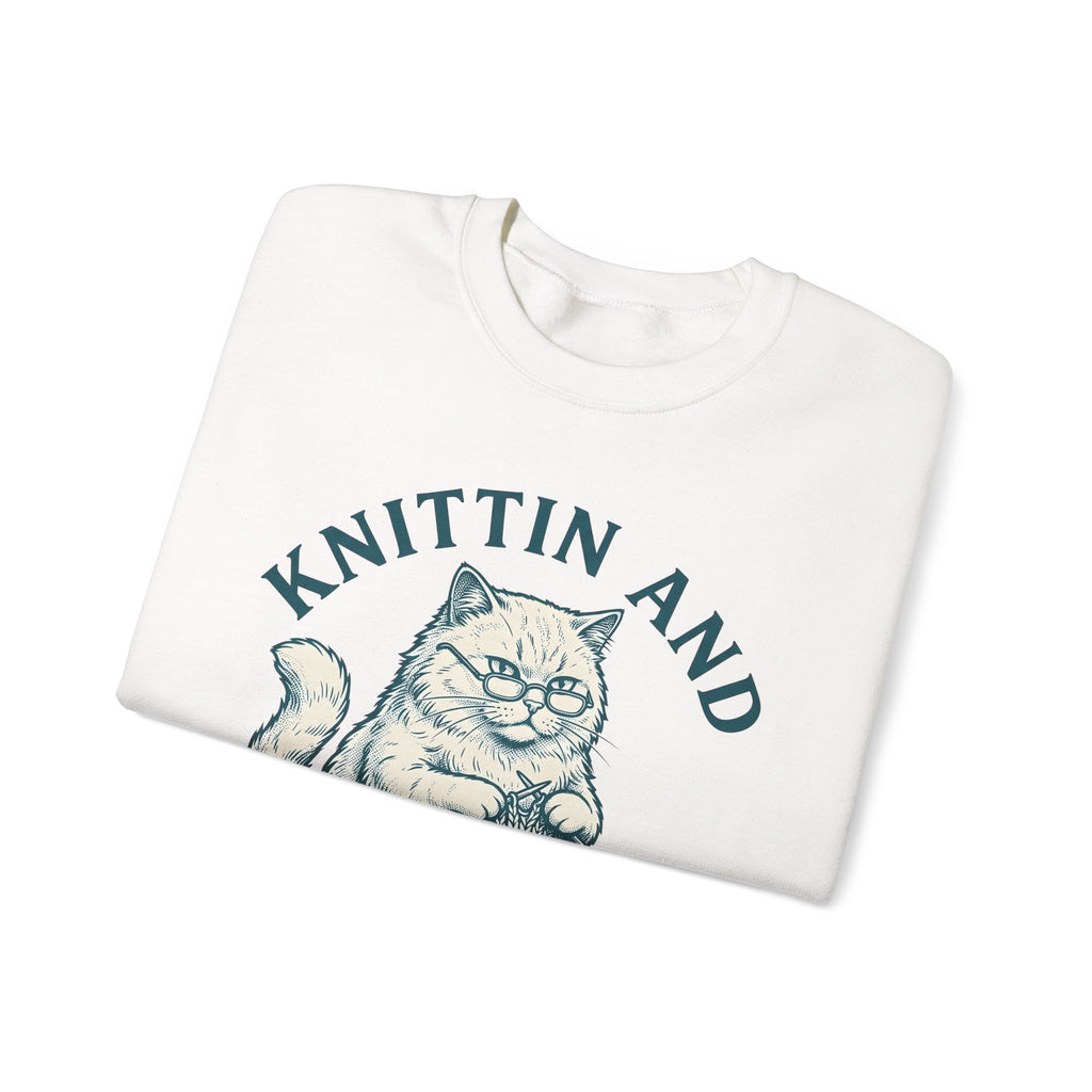 Kitten Crochet Sweatshirt Cat Craft Gift Women Sketch Sweatshirt Amigurumi Sweatshirt Cat Fan Crocheted Graphic Retro Wool Ball Sweatshirt