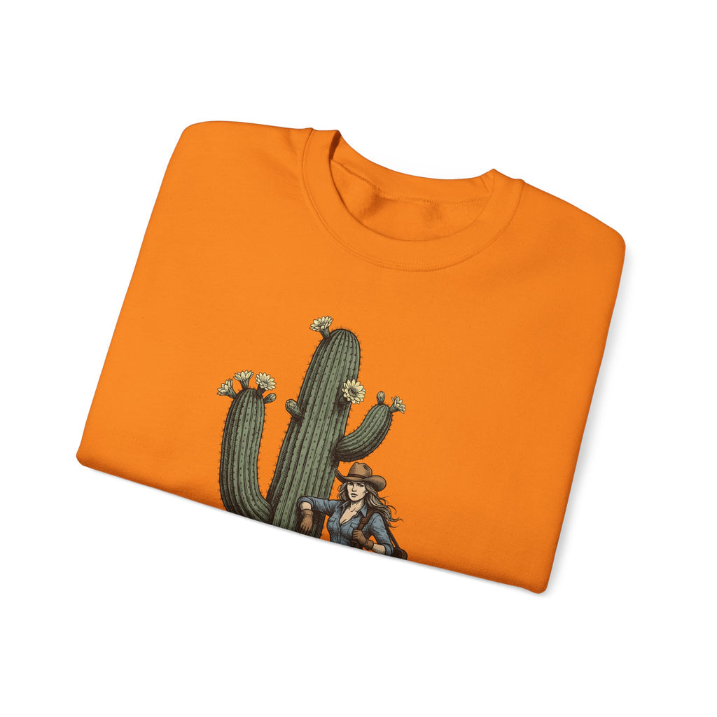 Cowgirl Cactus Cowgirl Ranch Gift Western Prickly Pear Cowboy Fan Rodeo Farm Vintage Saddle Sweatshirt