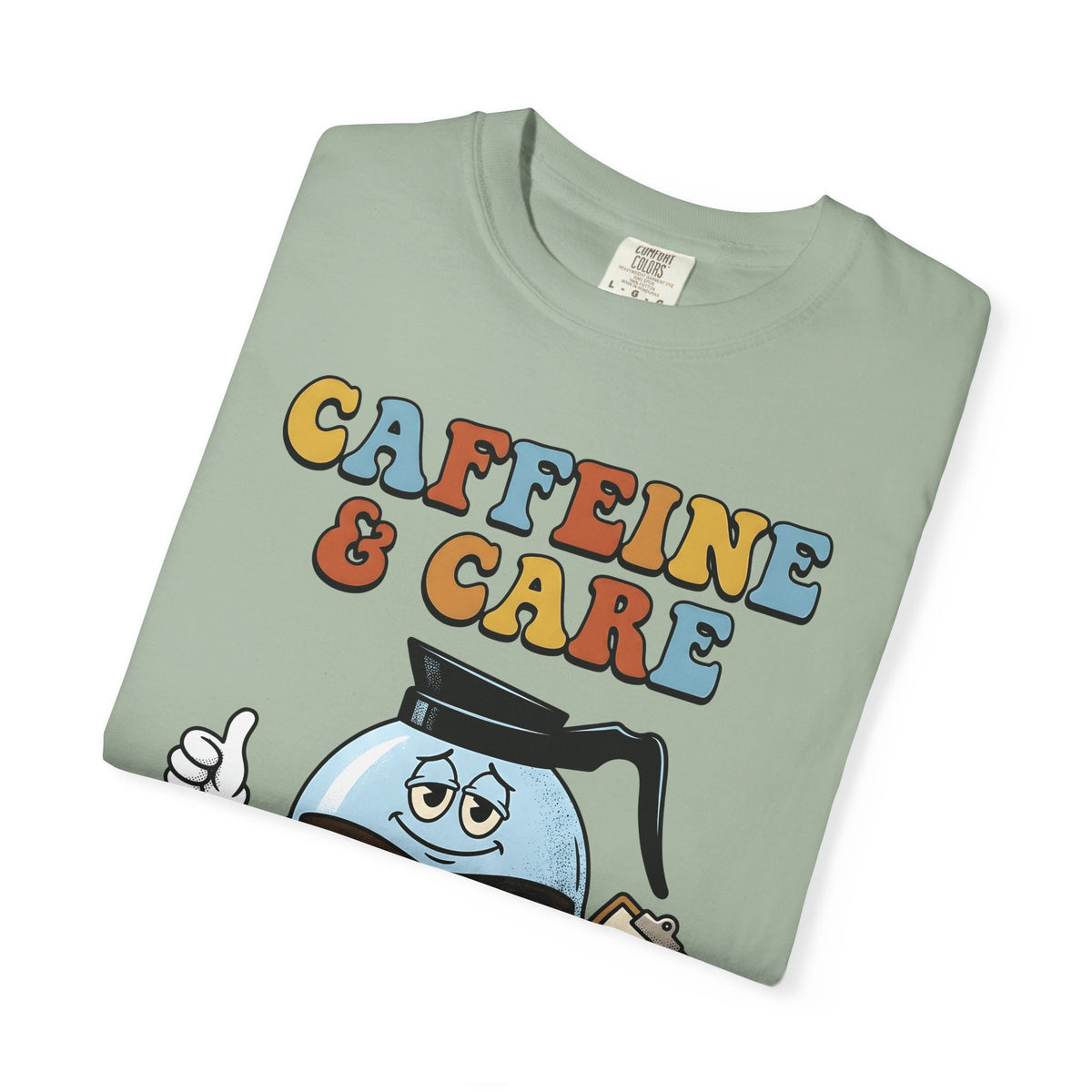 Coffee Pot Character T-Shirt Nurses Coffee Gift Women Cartoon T-Shirt Coffee Maker T-Shirt Nurse Fan Cartoony T-Shirt Caffeine Graphic Retro