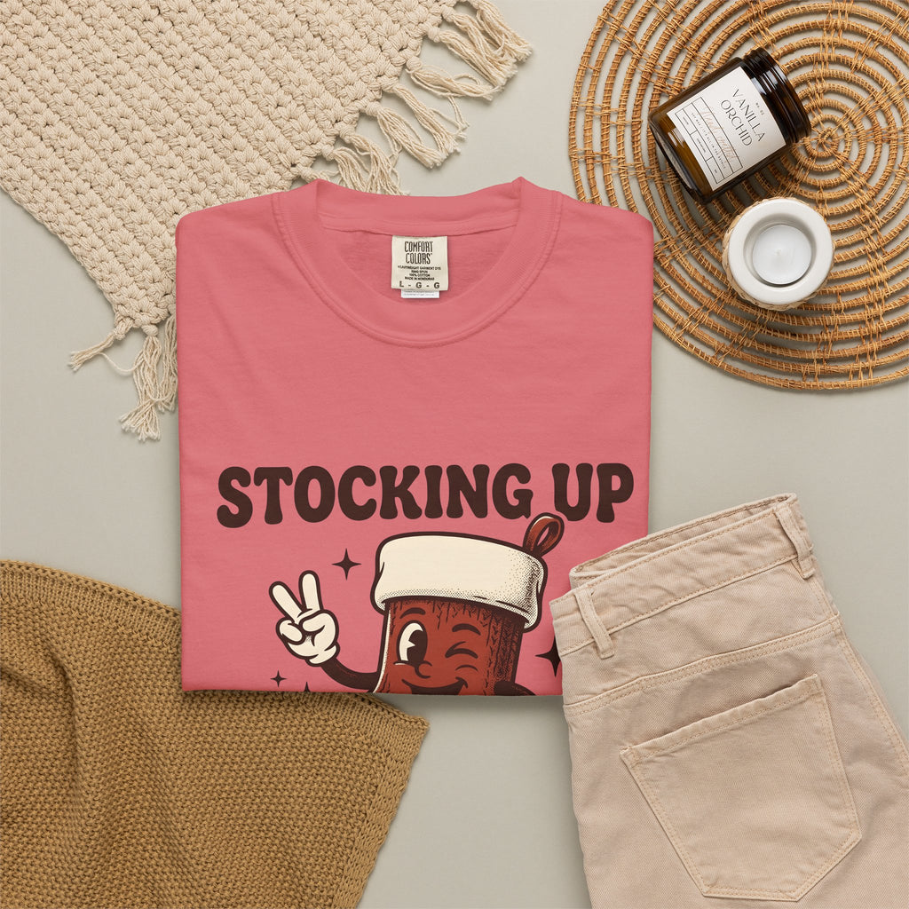 Christmas Stocking Character Christmas Humor Gift Vintage Stocking Holder Christmas Fan Retro T-Shirt