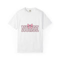Blush Bow T-Shirt Nurse Thankfulness Gift Women Sweet T-Shirt Bow Tie T-Shirt Rn Fan Cute T-Shirt Gratitude Graphic Classic Heart Shapes T-Shirt