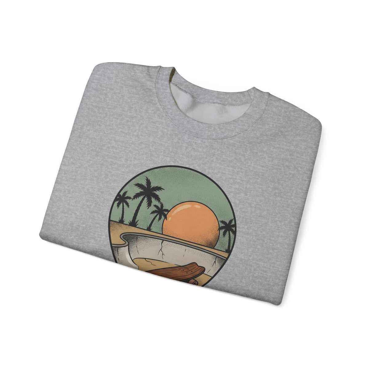 Longboard Design Sweatshirt Skateboarding Seaside Gift Women Classic Sweatshirt Longboarding Sweatshirt Skater Enthusiast Retro Sweatshirt Coastal Graphic Old