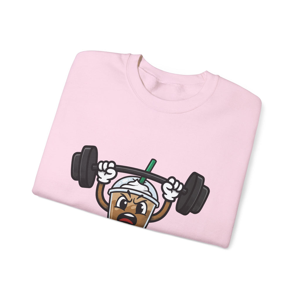 Latte Cup Icon Sweatshirt Coffee Exercise Gift Women Caricature Sweatshirt Coffee Sweatshirt Sweatshirt Coffee Fan Fitness Graphic Sweatshirt Pop Art Gym Weight