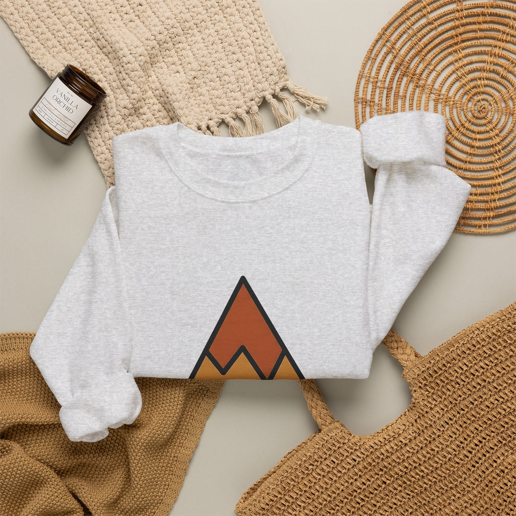 Mountain Nature Outdoors Gift Minimalist Peak Wilderness Enthusiast Simple Adventure Sweatshirt