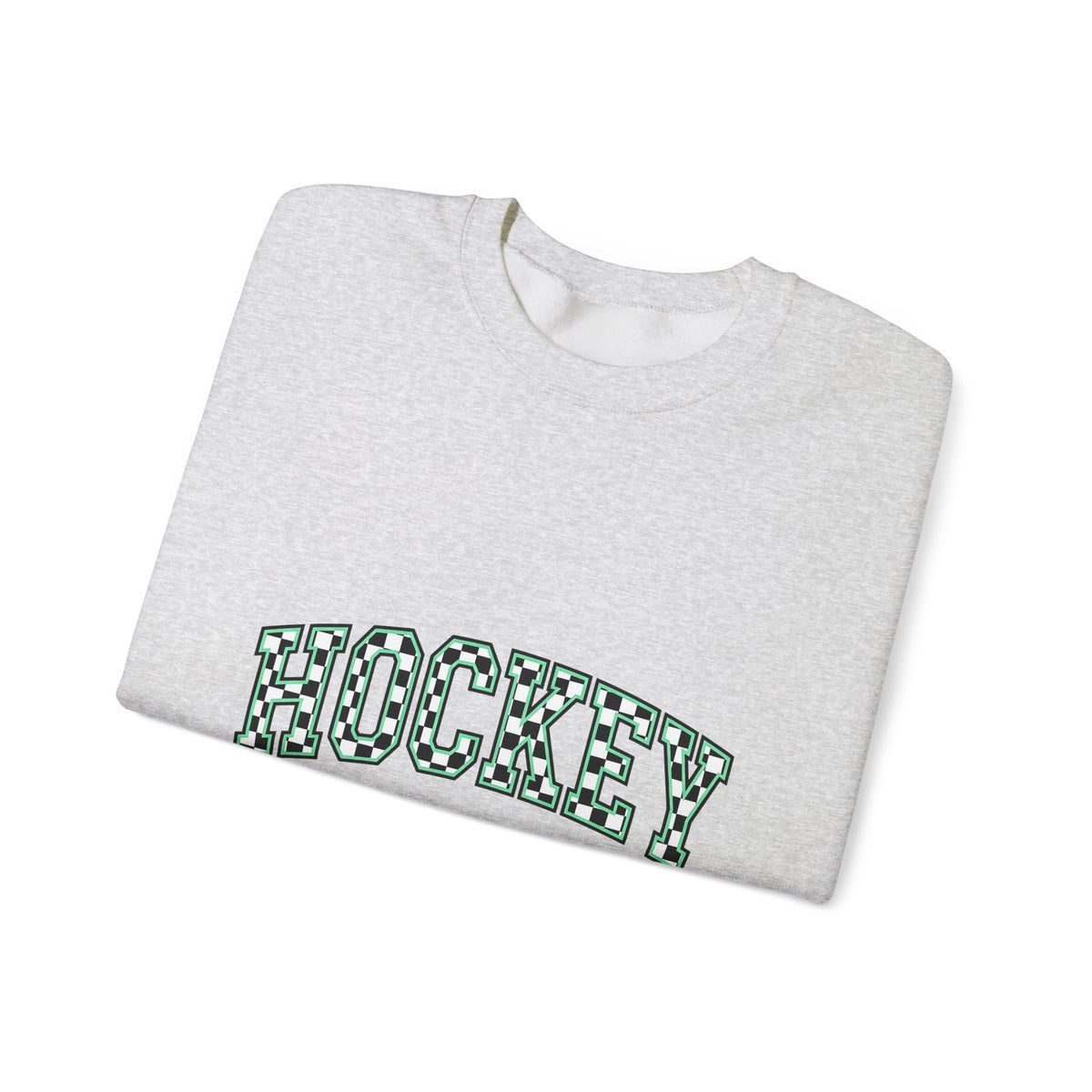 Checkered Varsity Text Sweatshirt Mom Sports Gift Women Bold Sweatshirt Plaid Lettering Sweatshirt Mother Enthusiast Branded Sweatshirt Athletic Graphic Retro