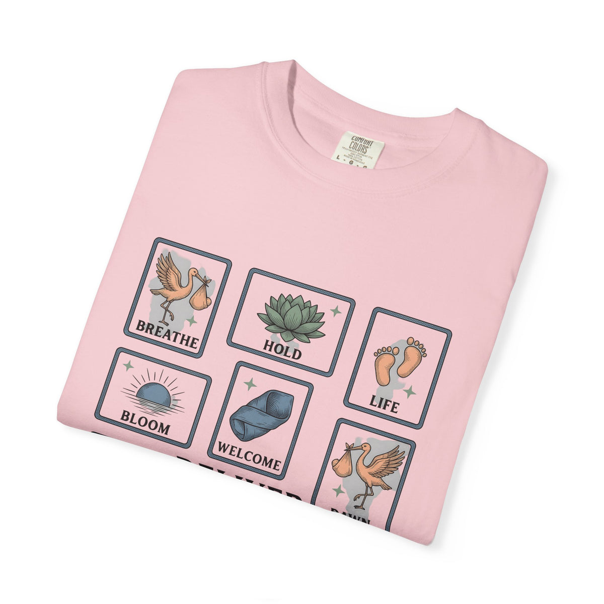 Wading Bird Baby T-Shirt Nurses Maternity Gift Women Classic T-Shirt Heron T-Shirt Nurse Enthusiast Vintage T-Shirt Pregnancy Graphic Cartoon