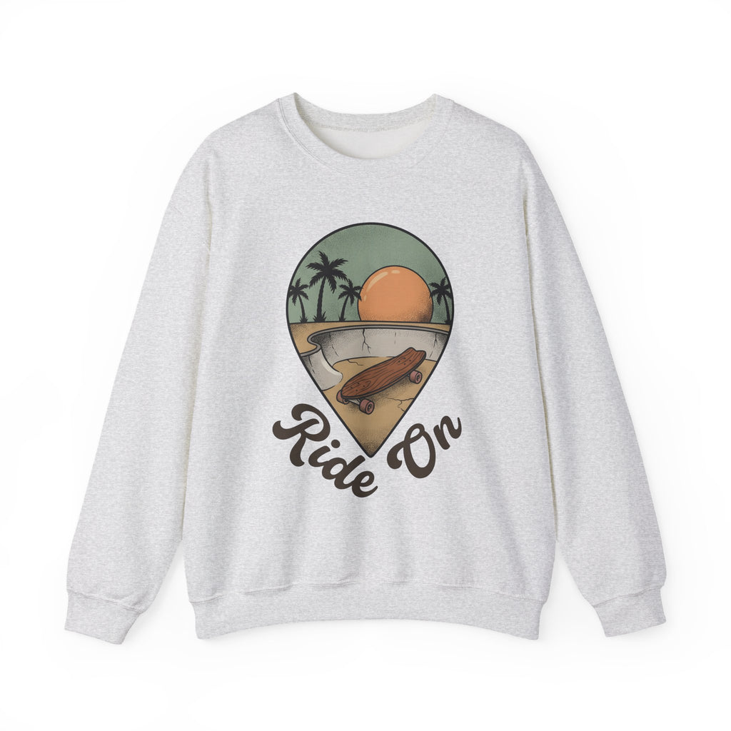 Longboard Design Sweatshirt Skateboarding Seaside Gift Women Classic Sweatshirt Longboarding Sweatshirt Skater Enthusiast Retro Sweatshirt Coastal Graphic Old