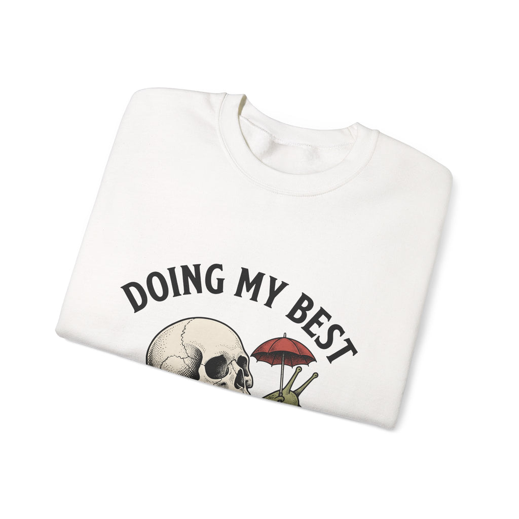 Snail Skeleton Funny Gothic Gift Retro Snail Humor Fan Vintage Dark Sketch Parasol Sweatshirt