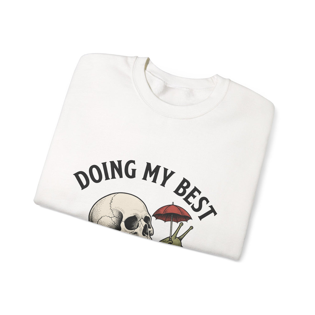 Snail Skeleton Funny Gothic Gift Retro Snail Humor Fan Vintage Dark Sketch Parasol Sweatshirt