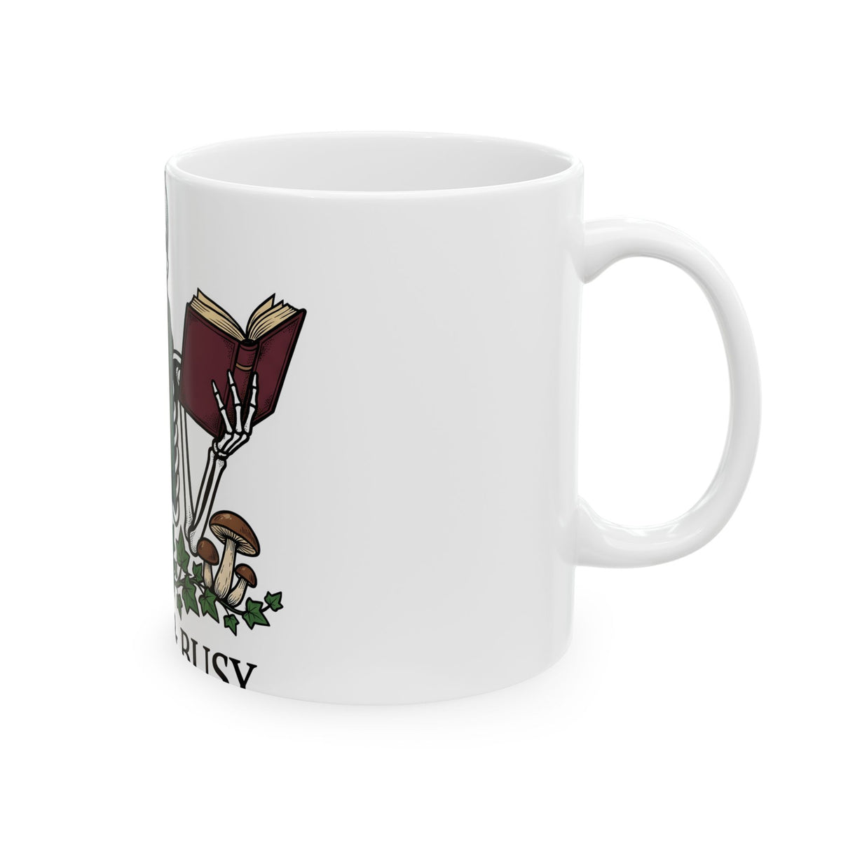 Skull Story Mug Funny Fall Gift Women Cartoon Mug Skull Mug Humor Fan Comic Mug Autumn Graphic Classic Wild Mushrooms Mug