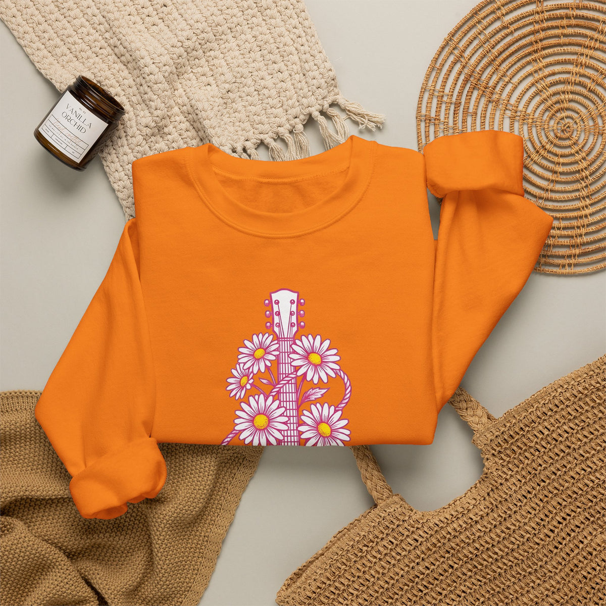 Guitar Bouquet Sweatshirt Cowgirl Cowboy Gift Women Rustic Sweatshirt Flower Arrangement Sweatshirt Rodeo Fan Country Sweatshirt Cowpoke Graphic Retro Twine