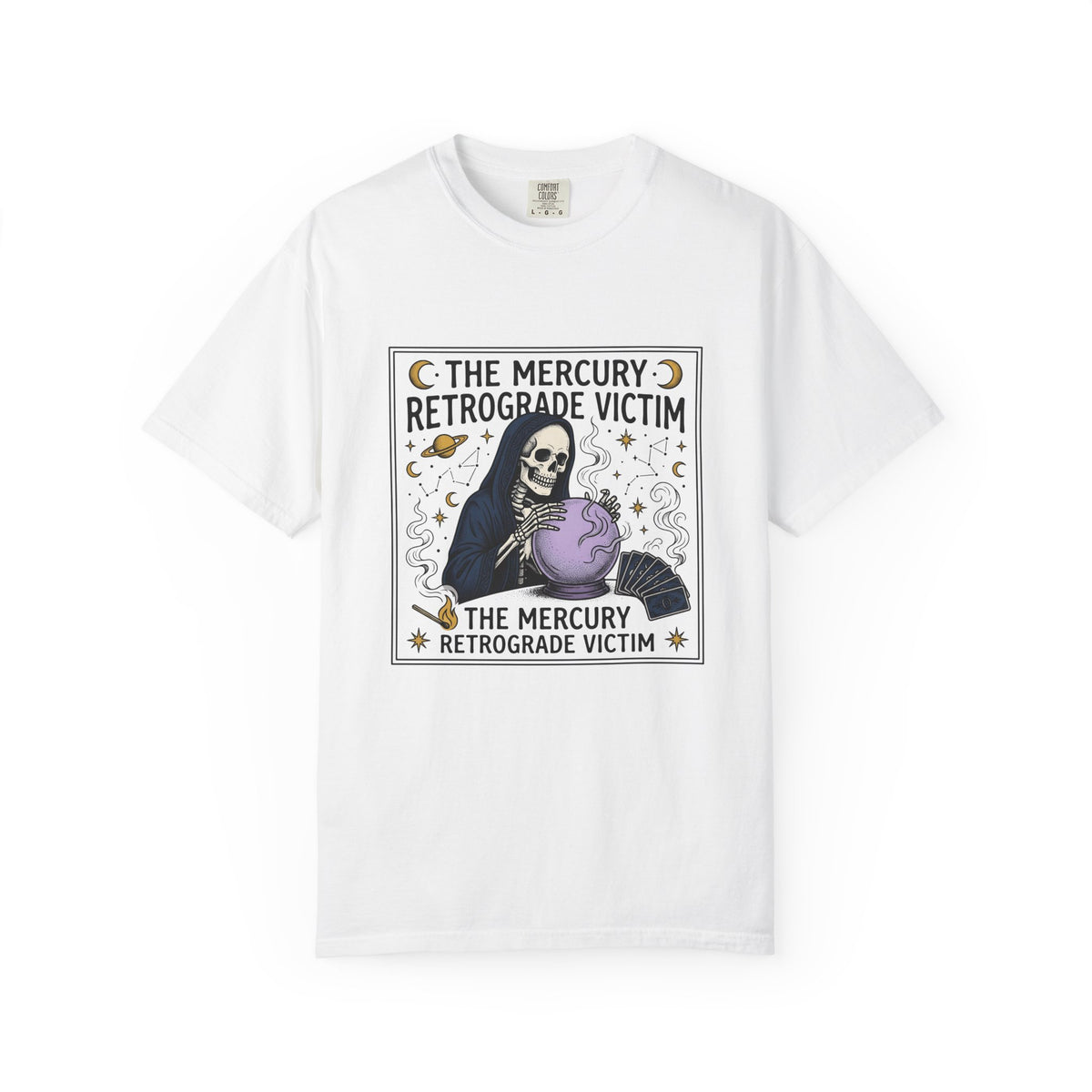 Bony Seer T-Shirt Boho Chic Zodiac Gift Women Witchy T-Shirt Oracle T-Shirt Bohemian Fan Mystical T-Shirt Astrology Graphic Hand Drawn Card Deck