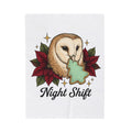 Owl Cookie Blanket Christmas Animal Gift Women Tattoo Blanket Owl Treat Blanket Xmas Fan Tattooed Blanket Wildlife Graphic Vintage Poinsettia