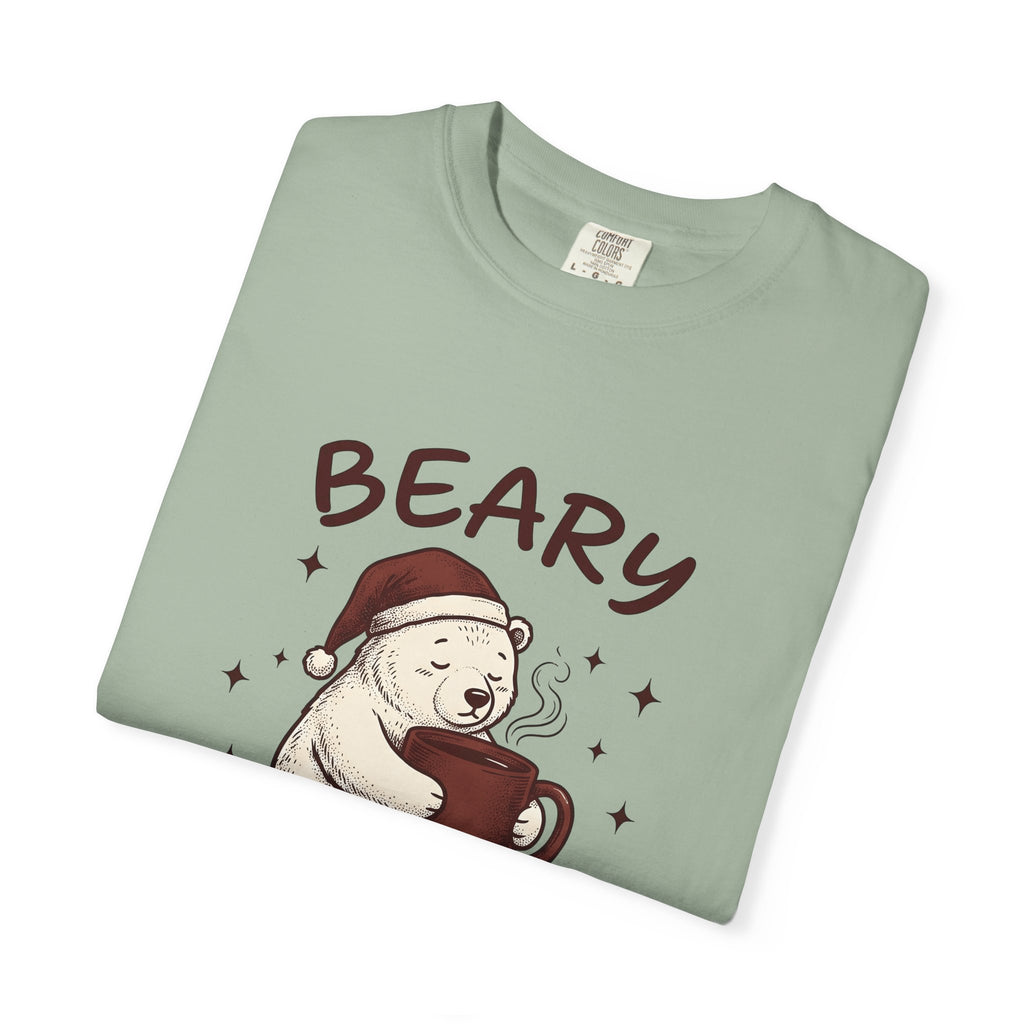 Bear T-Shirt T-Shirt Christmas Animal Gift Women Cute T-Shirt T-Shirt T-Shirt Xmas Fan Coffee T-Shirt T-Shirt Wildlife Graphic Hand Drawn Santa Hat T-Shirt