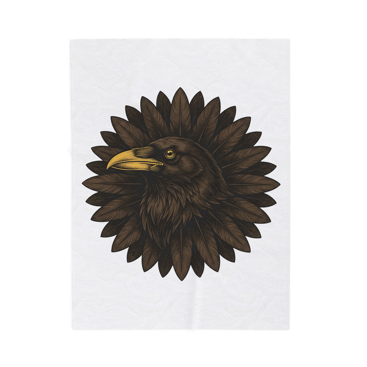 Corvid Flower Blanket Boho Chic Paranormal Gift Women Tribal Blanket Crow Blanket Bohemian Fan Ethnic Blanket Occult Graphic Antique Wing Blanket
