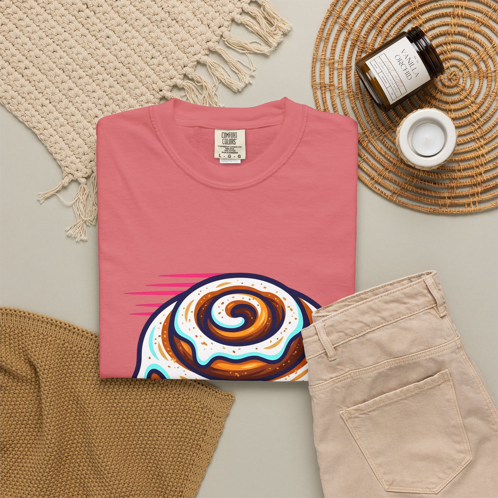 Cinnamon Pastry T-Shirt Desserts Bakery Gift Women Line Art T-Shirt Danish T-Shirt Dessert Fan Illustration T-Shirt Bakery Design Classic Topping