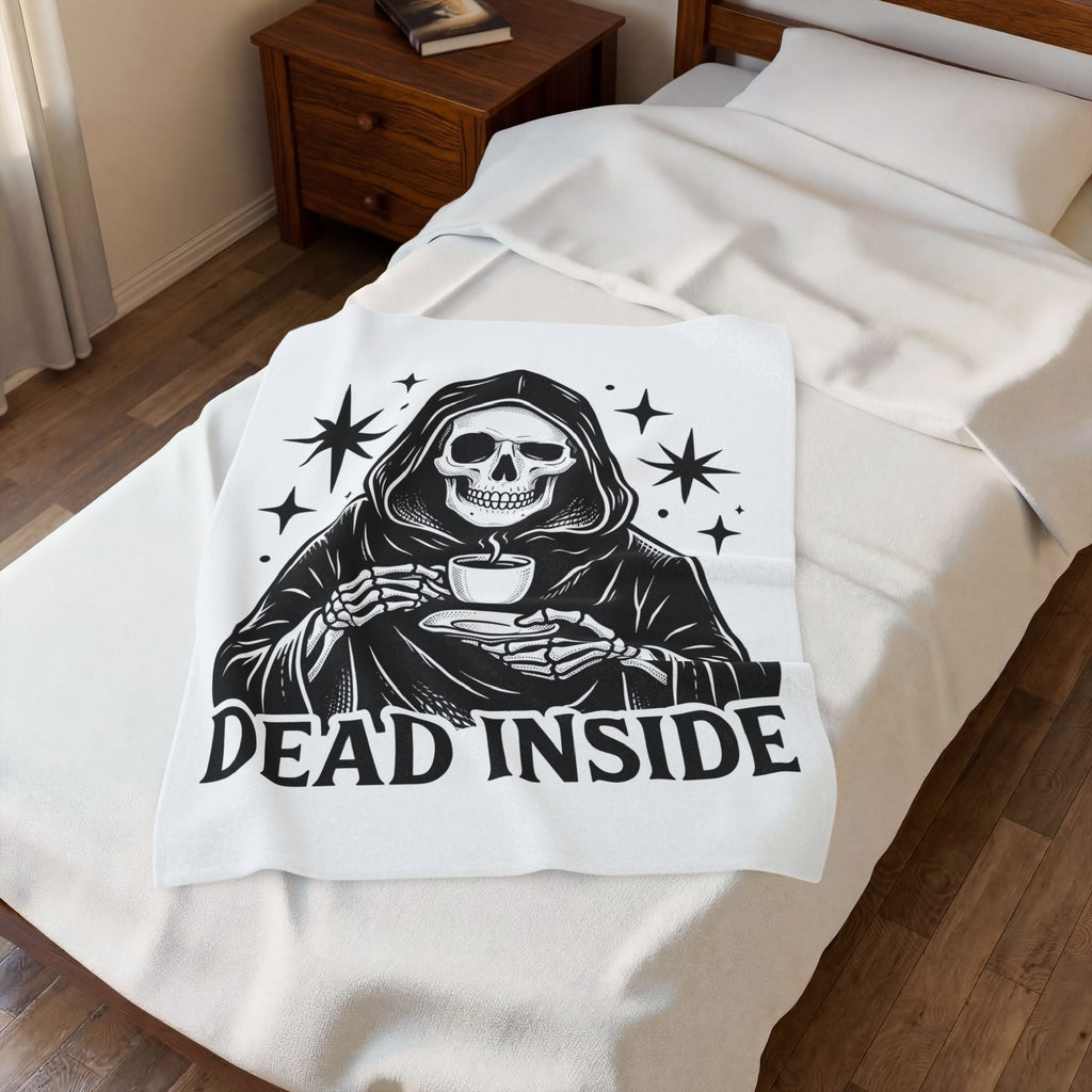 Death Reaper Blanket Halloween Espresso Gift Women Dark Blanket Grim Reaper Blanket Horror Fan Gothic Blanket Coffee Graphic Retro Blanket Blanket