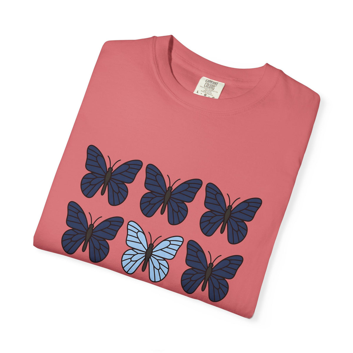 Butterfly Motif T-Shirt Boho Chic Plants Gift Women Plain T-Shirt Butterfly T-Shirt Hippie Fan Simple T-Shirt Floral Graphic Fresh Proportion