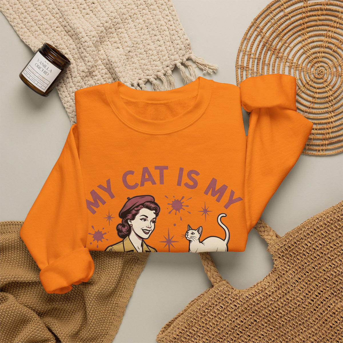 Kitty Artist Sweatshirt Cat Fauna Gift Women Antique Sweatshirt Cat Lady Sweatshirt Feline Fan Vintage Sweatshirt Wildlife Graphic Heritage Art Palette Sweatshirt