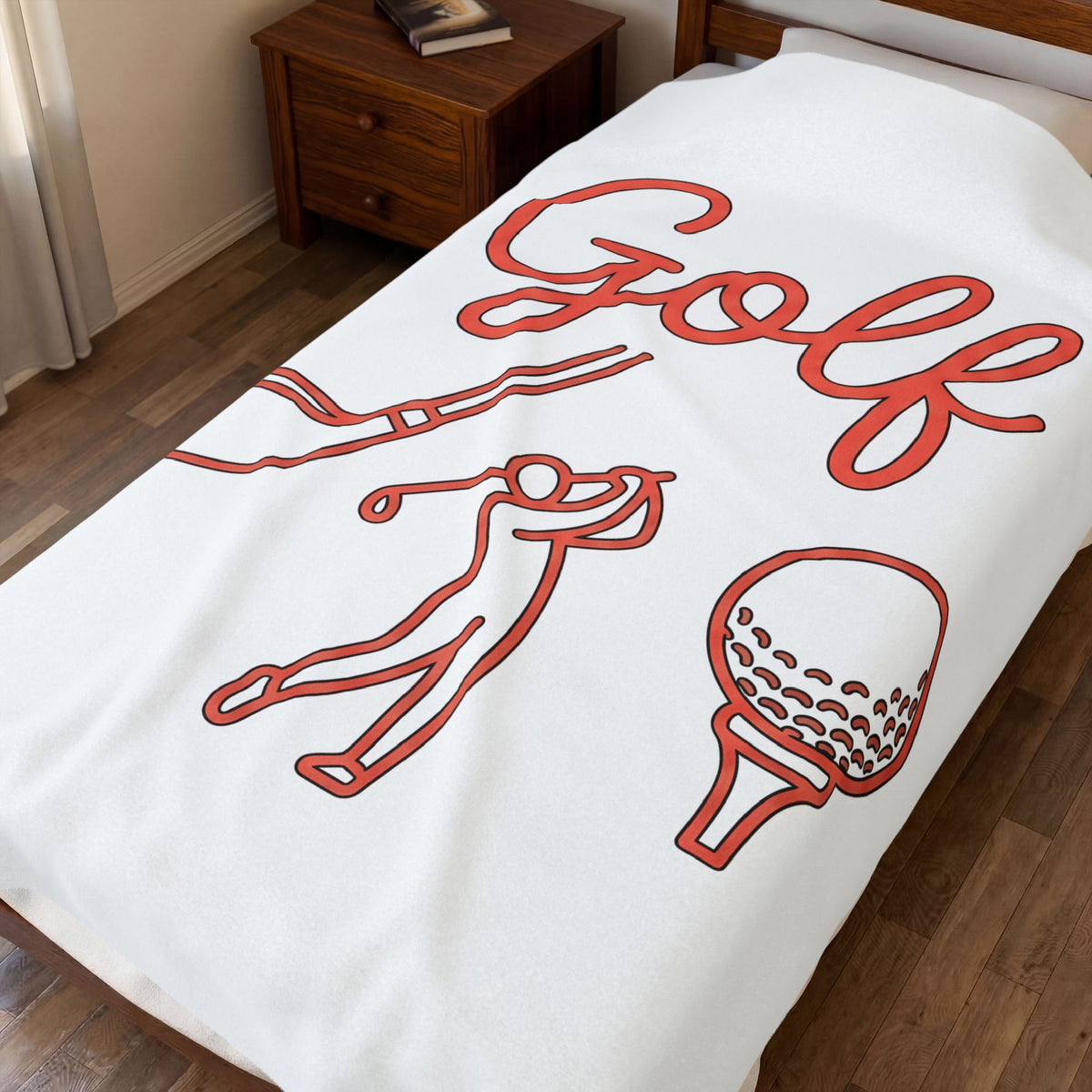 Golf Athlete Blanket Golf Pastime Gift Women Simple Design Blanket Golfer Blanket Golfing Enthusiast Minimalist Blanket Leisure Graphic Outline