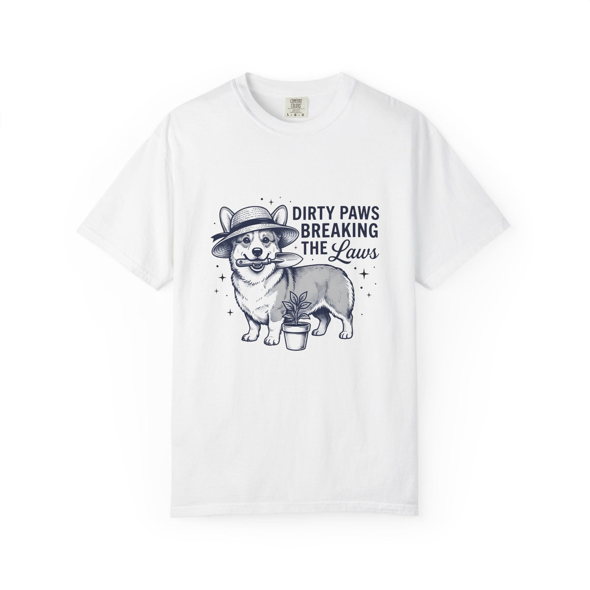 Corgi Canine T-Shirt Dog Horticulture Gift Women Old School T-Shirt Dog T-Shirt Dog Fan Puppy T-Shirt Gardening Graphic Outline Hand Shovel T-Shirt