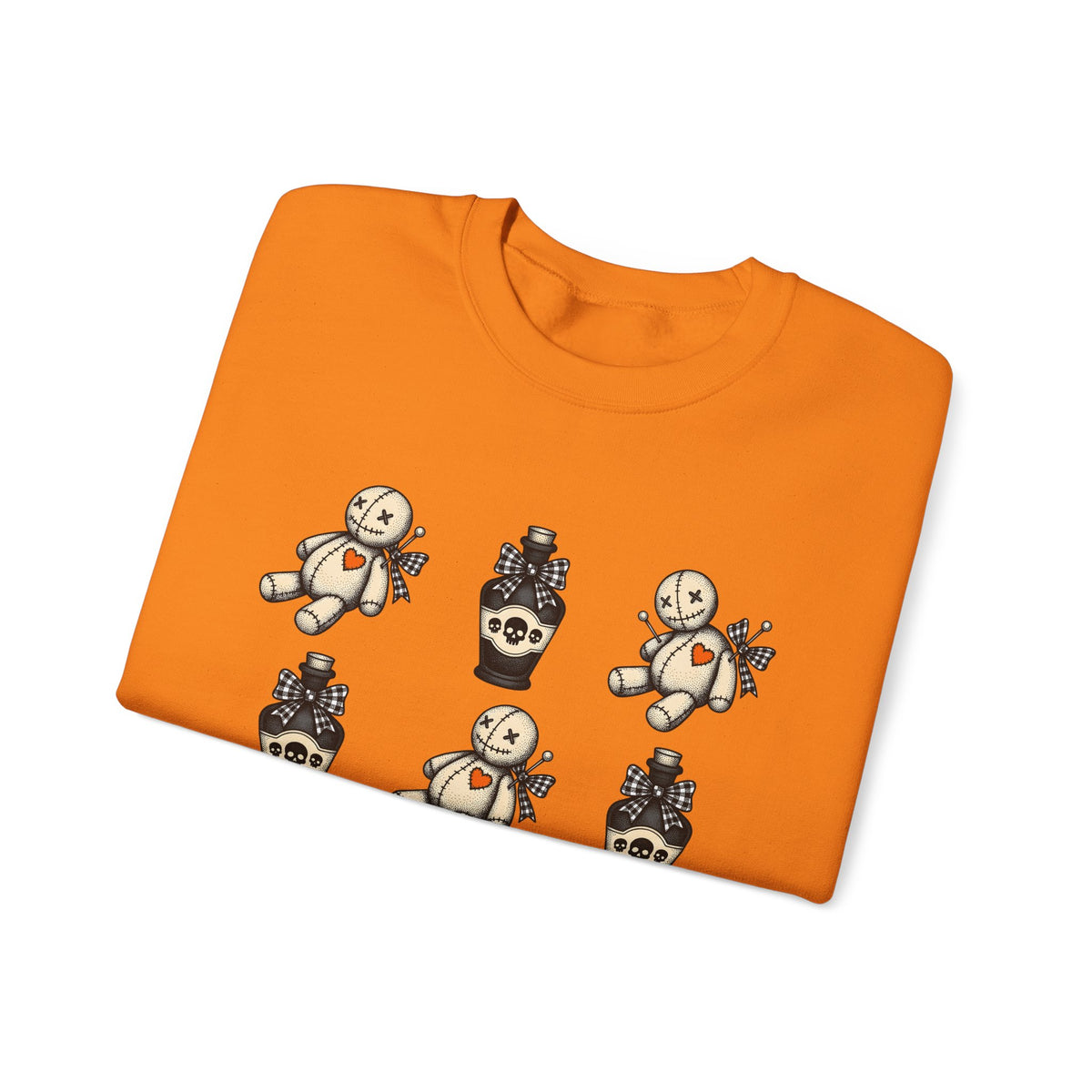 Charm Doll Sweatshirt Halloween Macabre Gift Women Old School Sweatshirt Voodoo Doll Sweatshirt Horror Fan Retro Sweatshirt Dark Graphic Throwback Remedy Flask