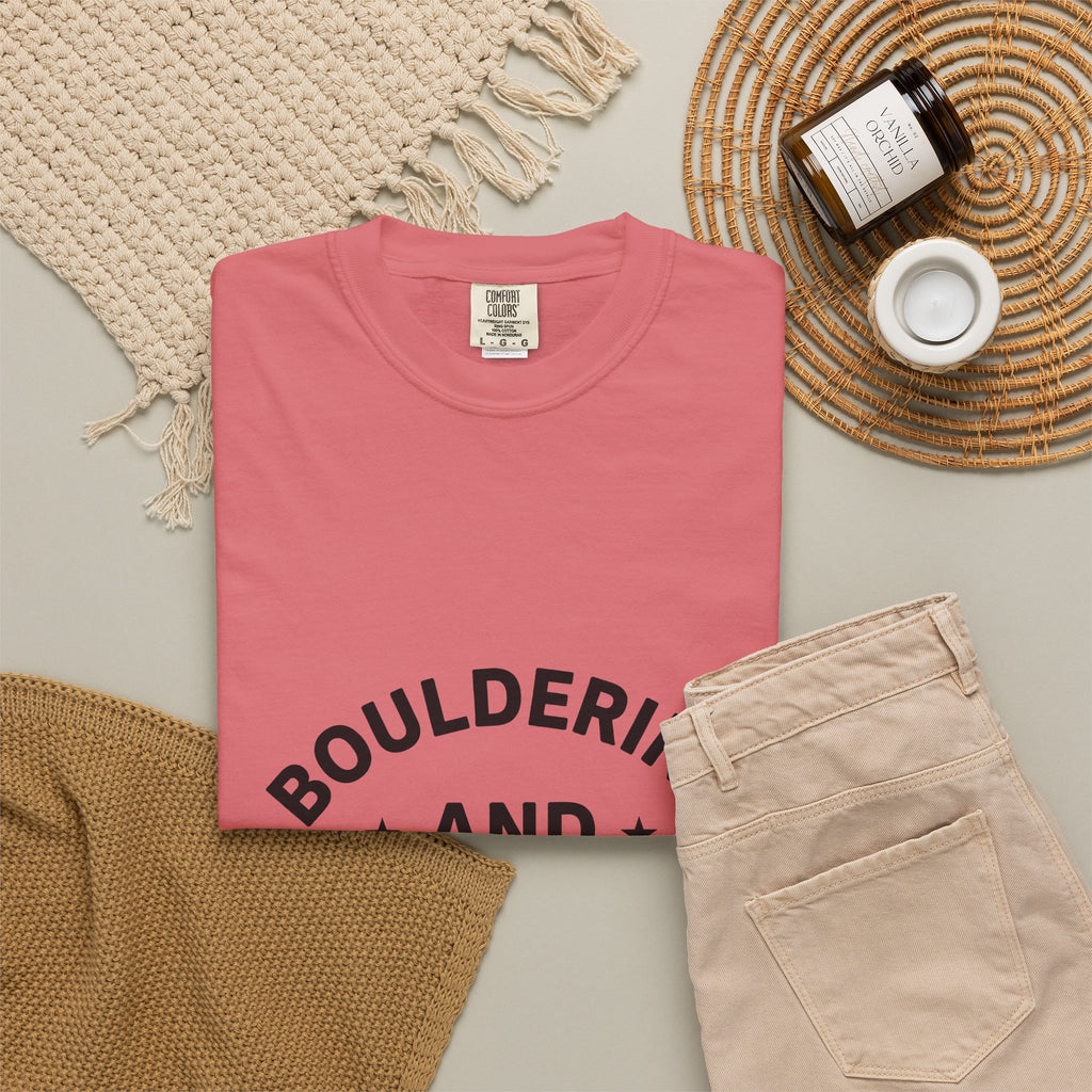 Bouldering Text T-Shirt Bouldering Climbing Gift Women Bold T-Shirt Climbing Text T-Shirt Climber Enthusiast Bold T-Shirt Rock Climbing Graphic