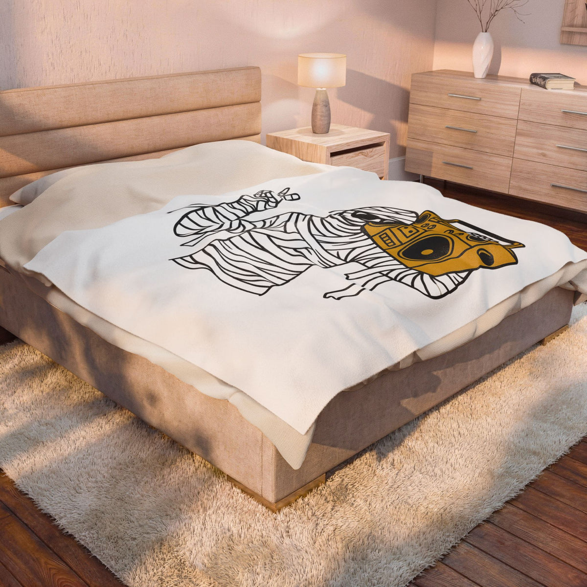 Mummy Boombox Halloween Audio Gift Sketch Wrapped Mummy Horror Fan Monster Drawing Old Blanket