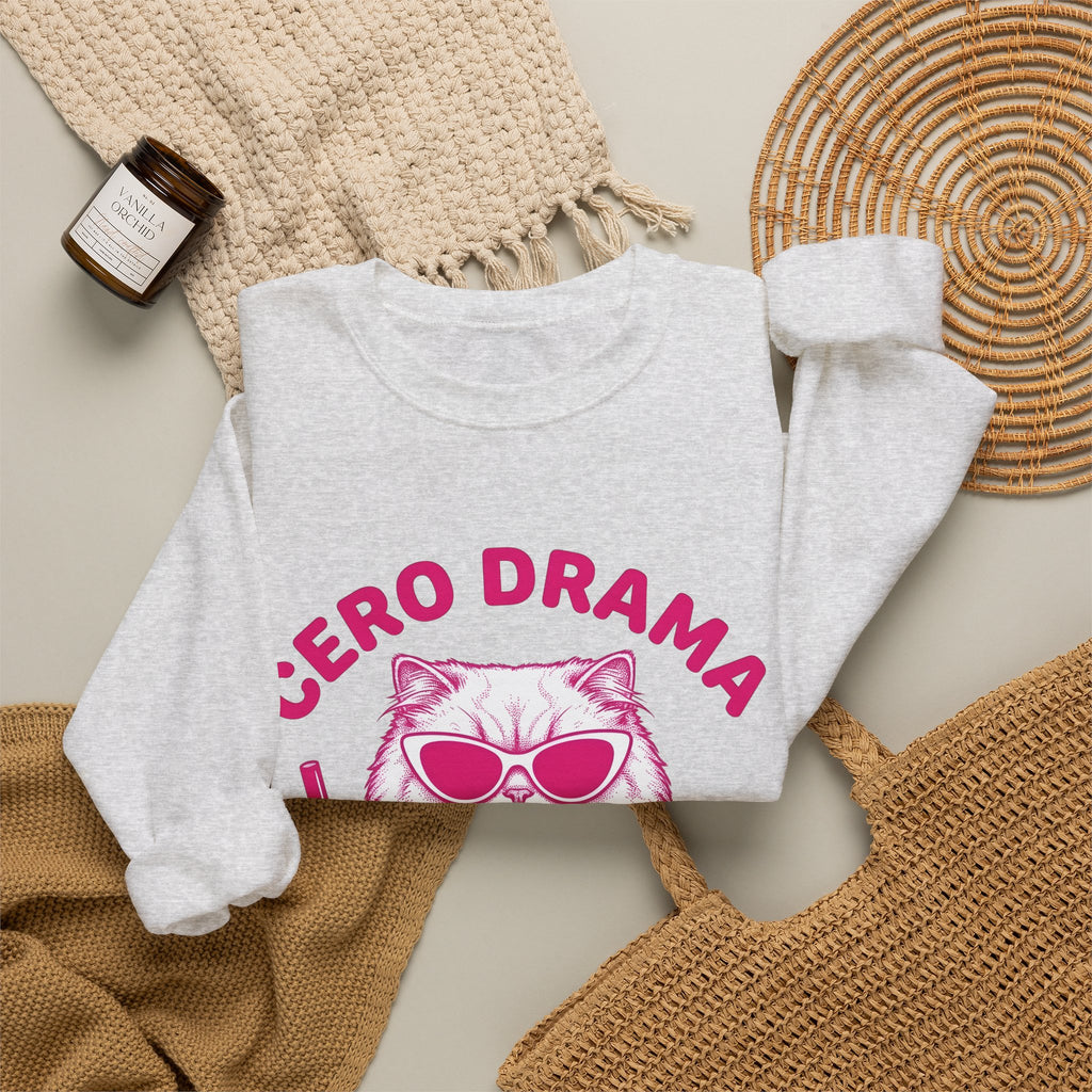 Cat Eyewear Sweatshirt Funny Critter Gift Women Line Art Sweatshirt Glasses Sweatshirt Humor Fan Cartoon Sweatshirt Animal Graphic Illustration Bubble Tea