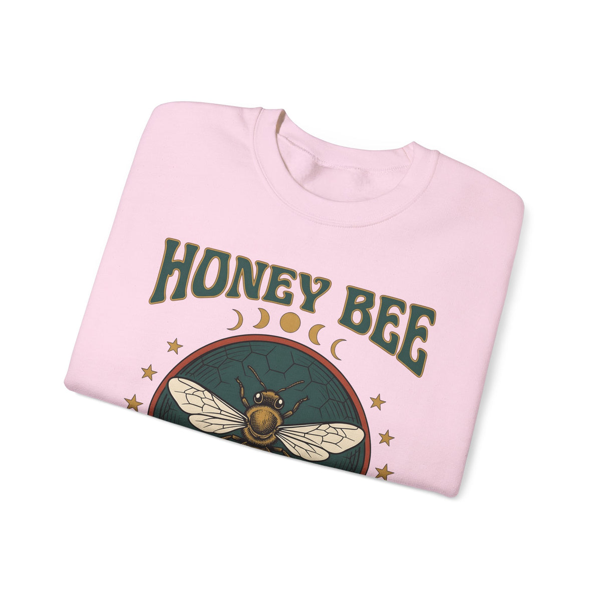 Honey Bee Sweatshirt Boho Chic Nature Gift Women Vintage Sweatshirt Bee Sweatshirt Bohemian Fan Distressed Graphic Illustration Retro Stars Sweatshirt