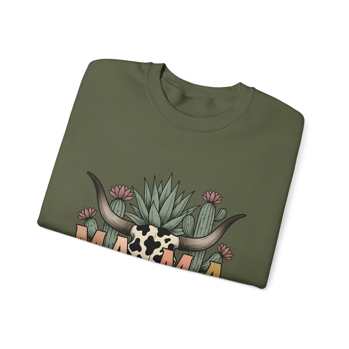 Longhorn Skull Cactus Sweatshirt Moms Plains Gift Women Native Sweatshirt Cactus Sweatshirt Mother Fan Tribal Sweatshirt Prairie Graphic Line Art Desert Plant