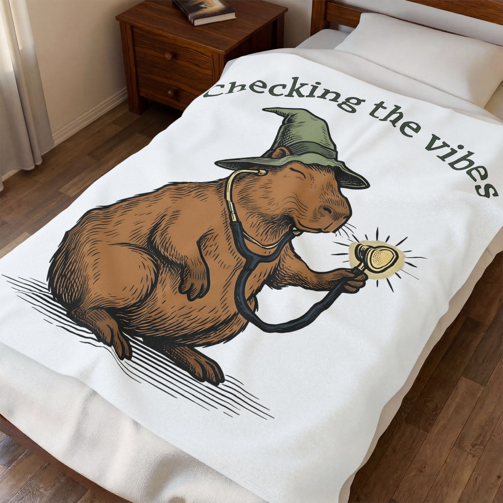 Capybara Warlock Blanket Nurses Critter Gift Women Illustrated Blanket Rodent Blanket Nurse Enthusiast Cartoon Blanket Animal Graphic Line Art