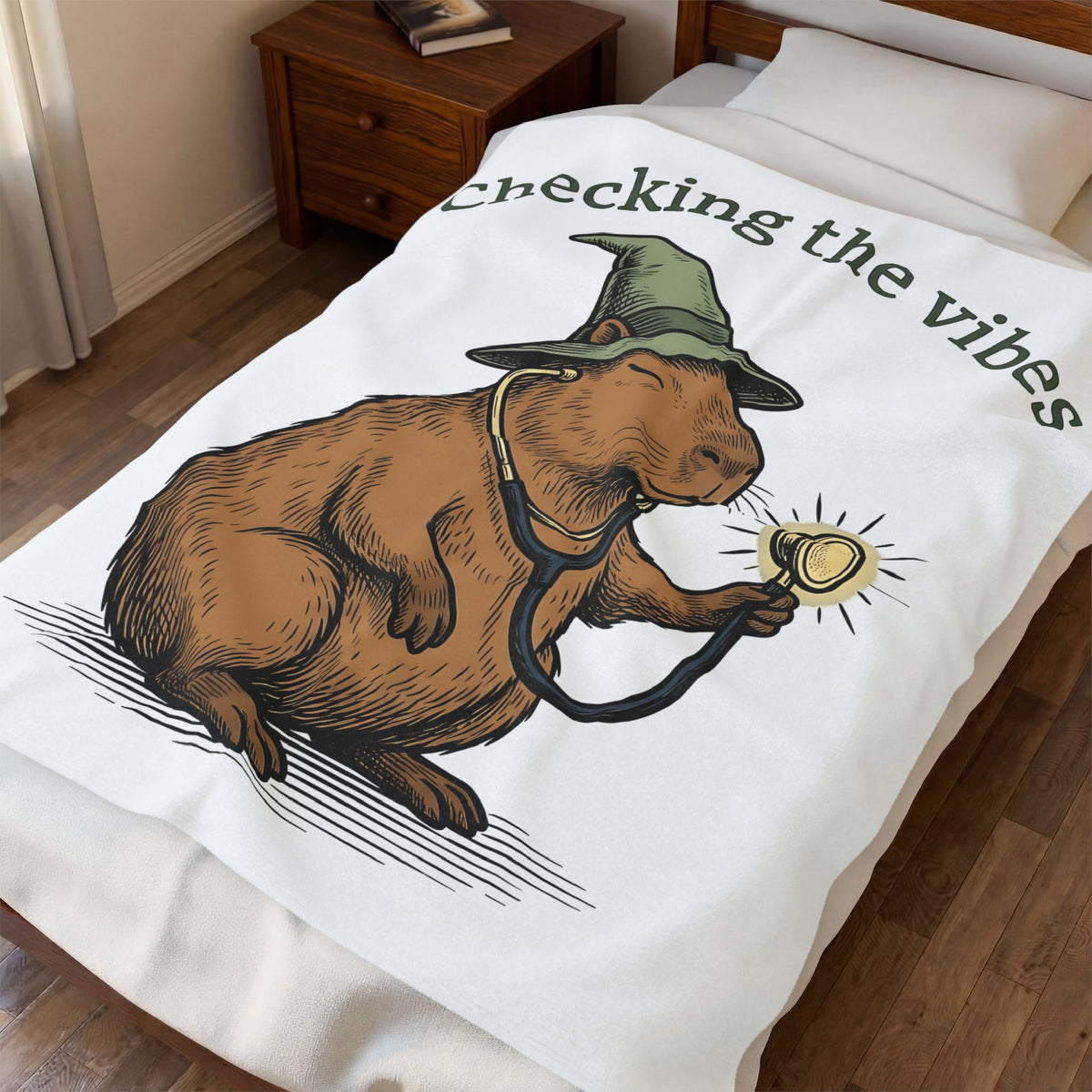 Capybara Warlock Blanket Nurses Critter Gift Women Illustrated Blanket Rodent Blanket Nurse Enthusiast Cartoon Blanket Animal Graphic Line Art