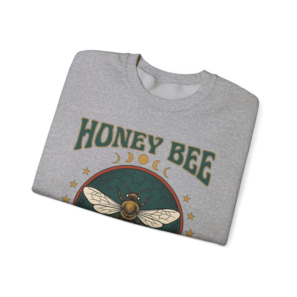 Honey Bee Sweatshirt Boho Chic Nature Gift Women Vintage Sweatshirt Bee Sweatshirt Bohemian Fan Distressed Graphic Illustration Retro Stars Sweatshirt